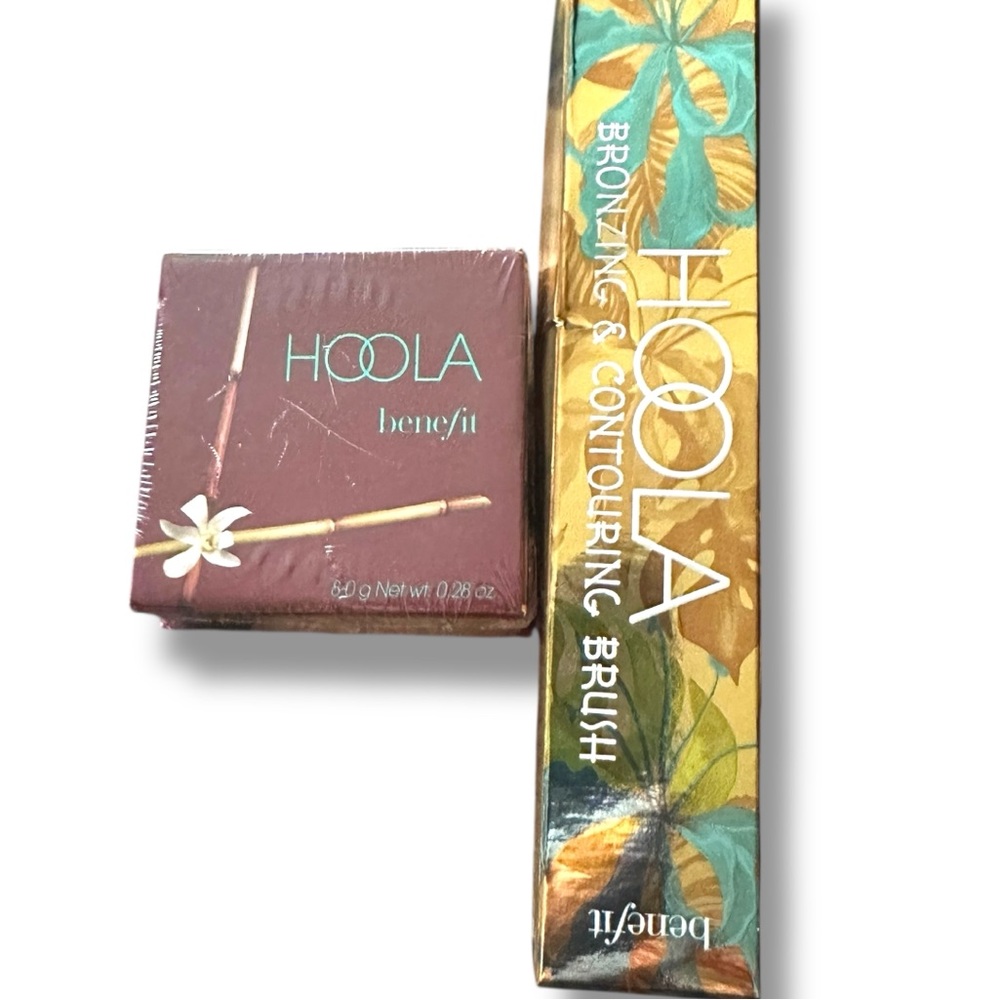 Benefit Hoola Matte Bronzing Powder & Luxe Teal Contouring Brush SET! SEALED - Picture 2 of 7
